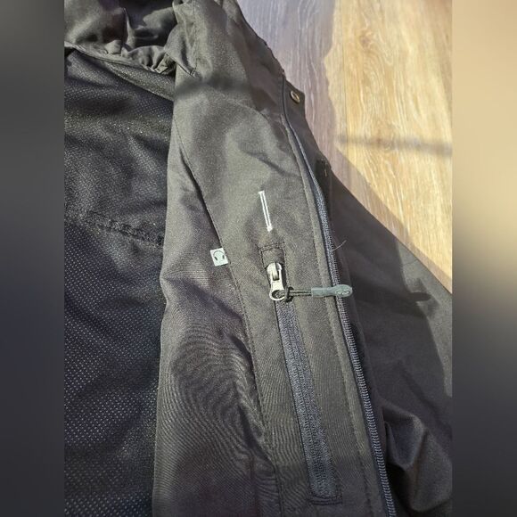 Champion men's coat black hooded big pockets, chest pocket zip up with velcro L - Picture 8 of 10